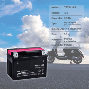 Batería YTX4L-BS BRM 3.5A Ultra Compacta y Potente Para Moto - Imagen 3