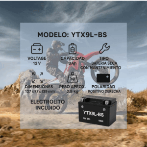 Batería YTX9L-BS BRM 8A Seca Ultra Confiable Para Moto - Imagen 3