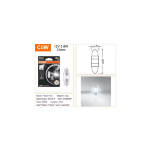 Ampolleta LED Tipo Fusible C5W 12V 31mm Osram - Imagen 3